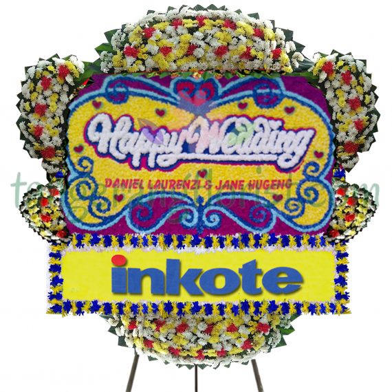 Bunga Papan Happy Wedding luxury happiness