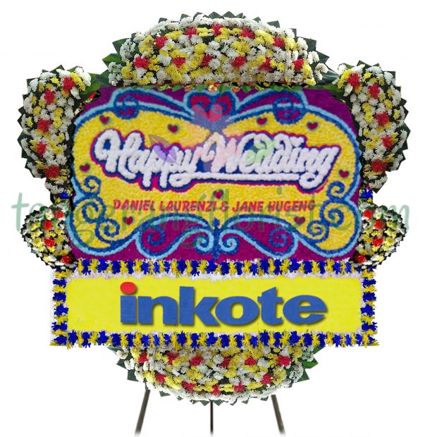 Bunga Papan Happy Wedding luxury happiness
