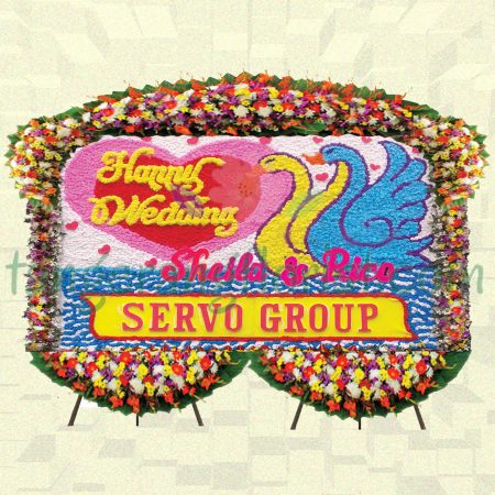 Bunga Papan Happy Wedding Eternal love