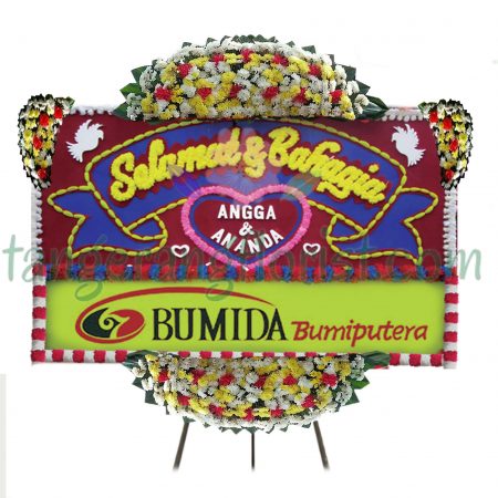 Bunga Papan Happy Wedding Beautiful Blossoms Tangerang