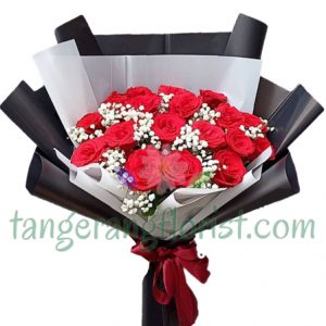 Bouquet Main de Minuit Classique - Rouge Ardent