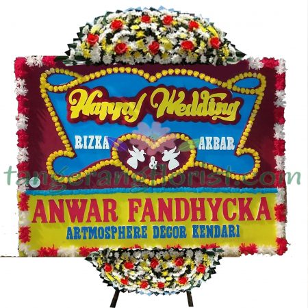 Bunga Papan Happy Wedding Hearty Congratulations Tangerang