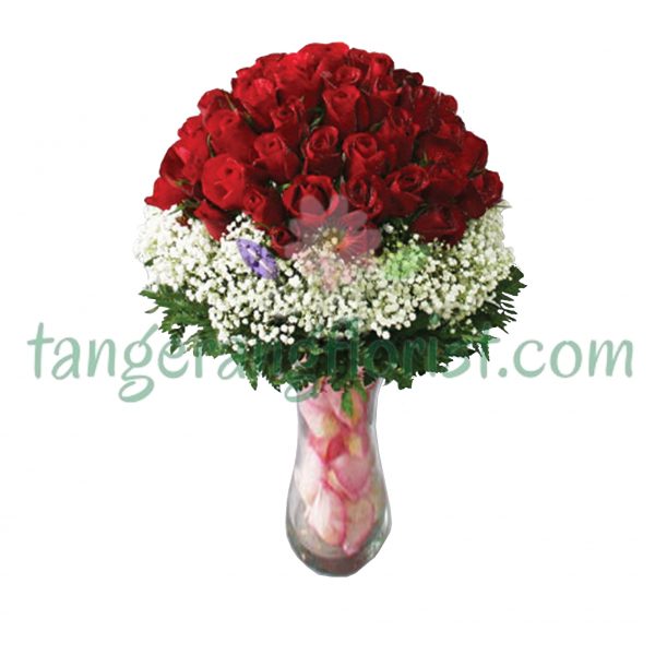 Bunga Meja Einhundert Braveheart Rote Rosen In Einer Vase