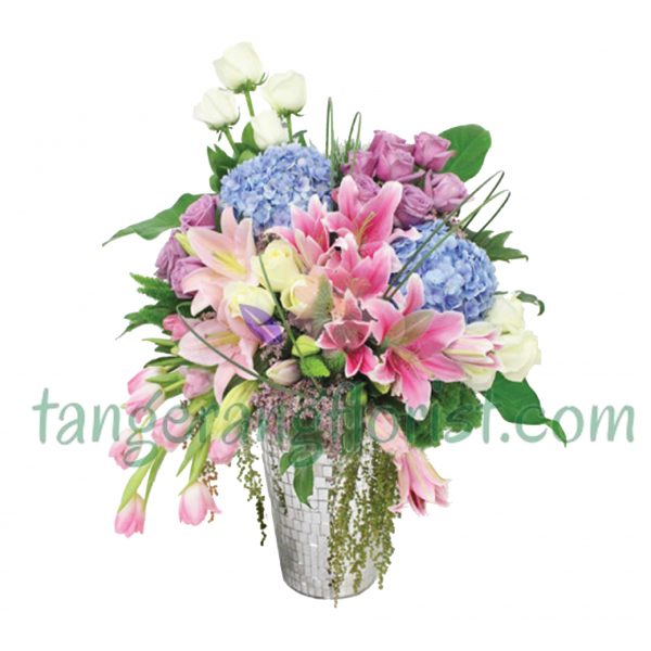Bunga Meja Velvet Soul Lilies Roses in Vase Tangerang